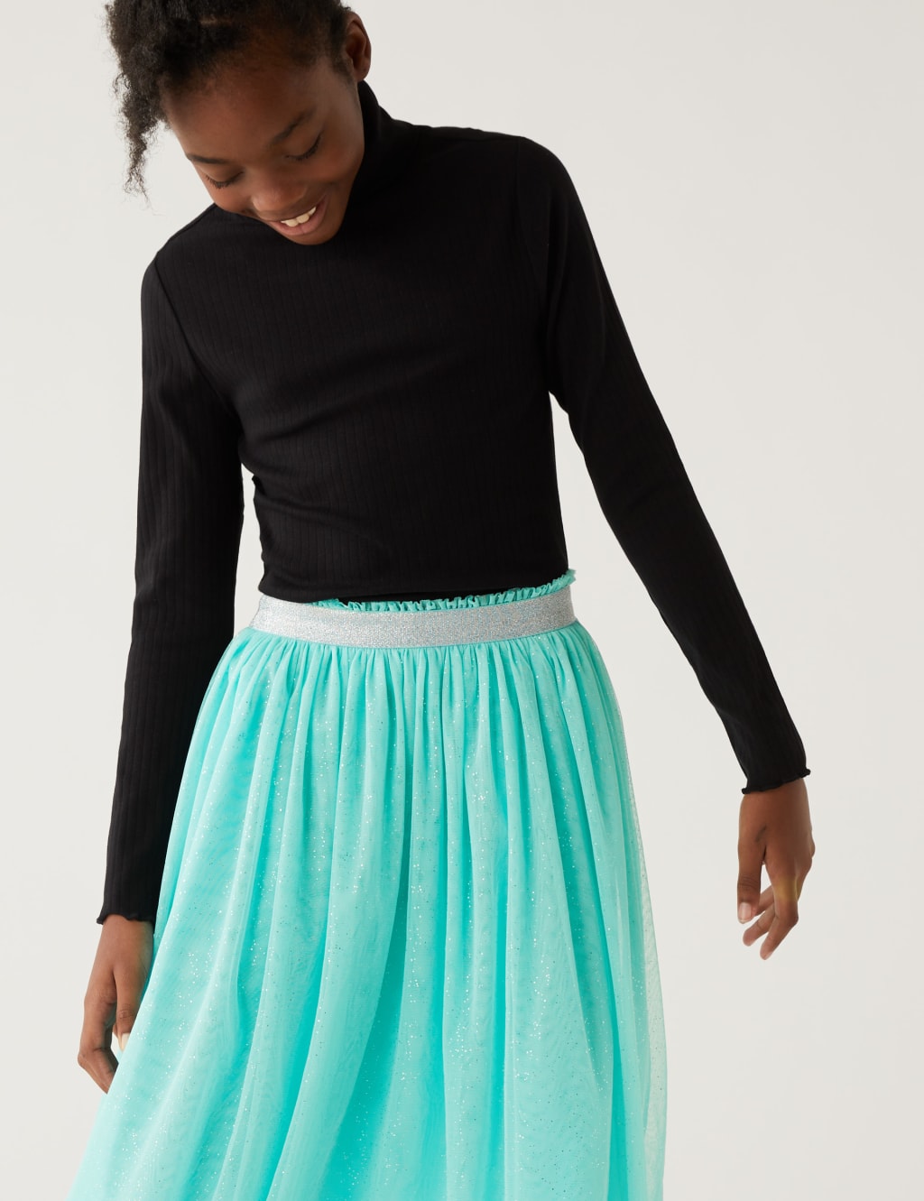 Midi Tulle Glitter Skirt (6-16 Yrs) image 2