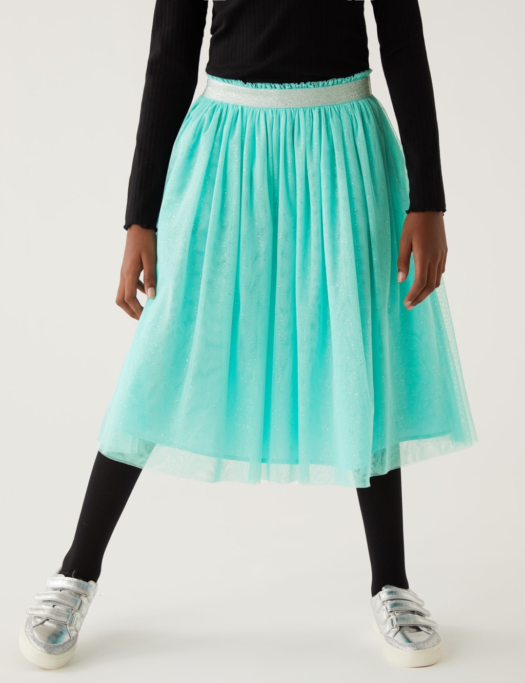 Midi Tulle Glitter Skirt (6-16 Yrs) image 3