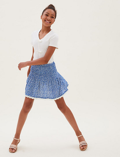 Floral Shirred Skirt (6-16 Yrs)