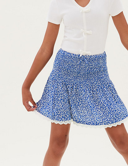 Floral Shirred Skirt (6-16 Yrs)