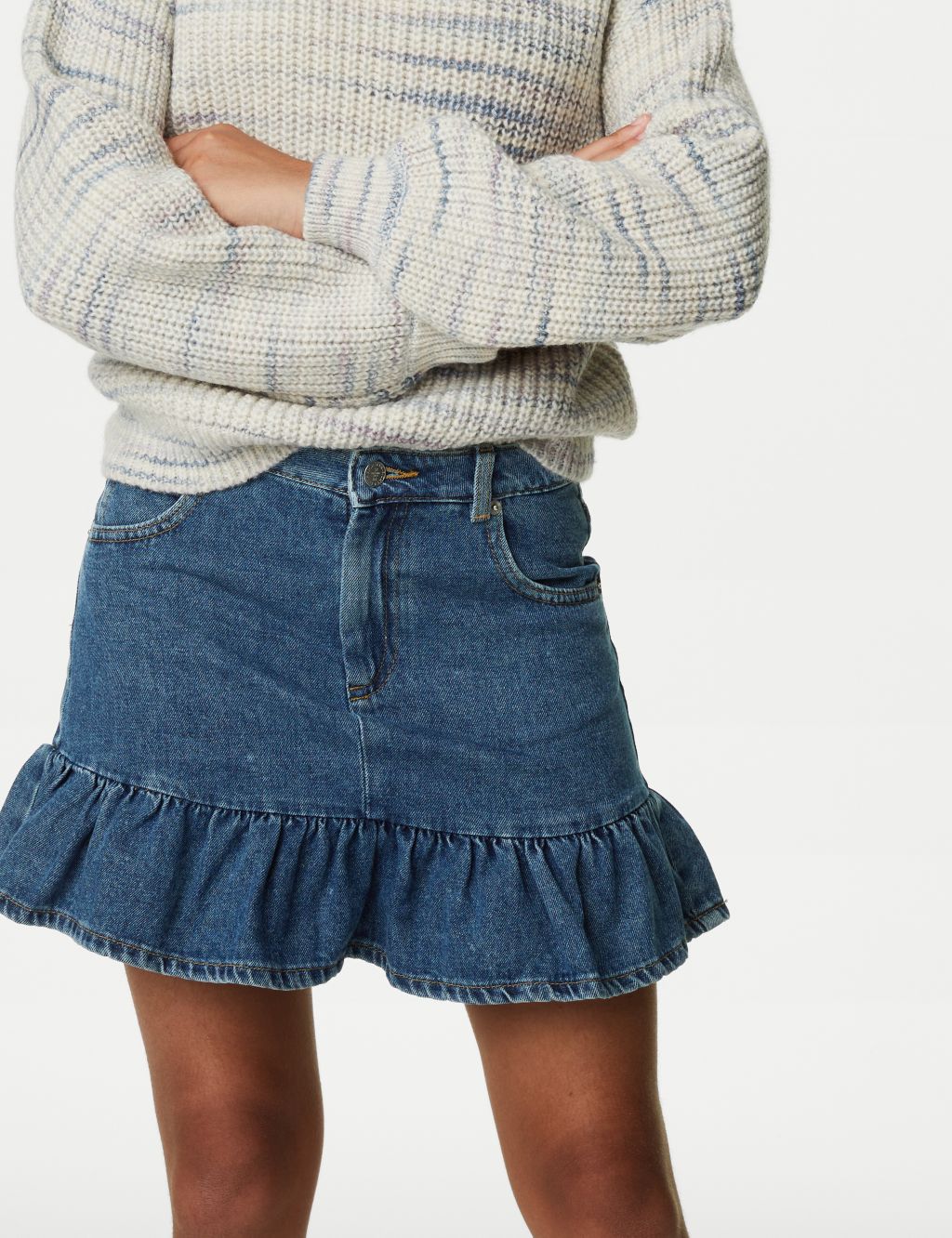 Denim Frill Skirt (6-16 Yrs) image 3