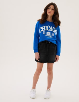 

Girls M&S Collection Denim Skirt (6-16 Yrs) - Black, Black