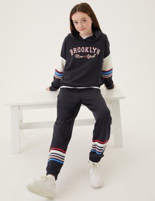 

Girls M&S Collection Cotton Rich Colourblock Joggers (6-16 Yrs) - Charcoal Mix, Charcoal Mix