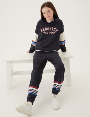 

M&S Collection Jogginghose mit hohem Baumwollanteil und Blockfarben (6-16 J.) - Charcoal Mix, Charcoal Mix
