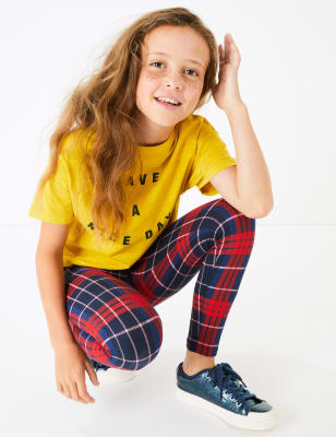 Leggings en coton &agrave; carreaux (du 3 au 16&nbsp;ans)