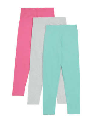 

M&S Collection Adaptive - 3er-Pack Leggings mit hohem Baumwollanteil (2-16 Jahre) - Multi, Multi