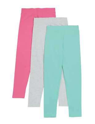 

Girls M&S Collection 3pk Adaptive Cotton Rich Leggings (2-16 Yrs) - Multi, Multi