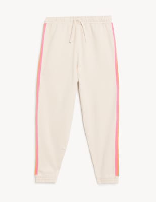 

M&S Collection Pantalón deportivo de rayas laterales de algodón adaptable (2-16 años) - Calico, Calico