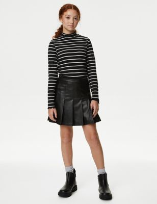 Girls M&S Collection Pleated Skirt (6-16 Yrs) - Black, Black
