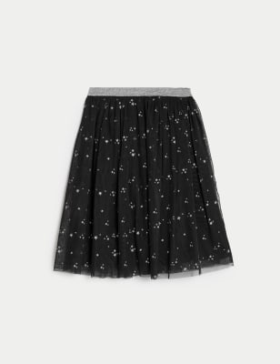 

Girls M&S Collection Midi Tulle Stars Skirt (6-16 Yrs) - Black, Black