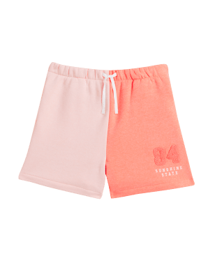 

Girls M&S Collection Cotton Rich Colourblock Shorts (6-16 Yrs) - Coral Mix, Coral Mix