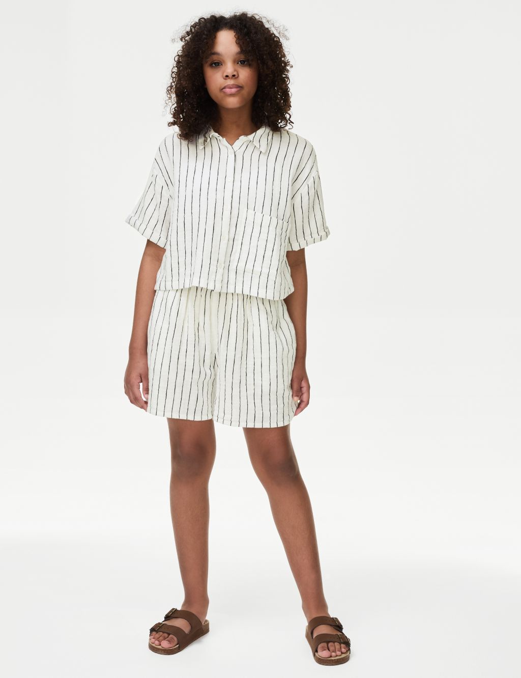 Pure Cotton Striped Shorts (6-16 Yrs)