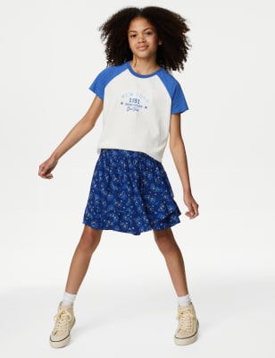 

Girls M&S Collection Batik Print Skort (6-16 Yrs) - Blue, Blue