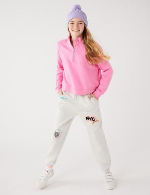 Cotton Rich Embroidered Joggers (6-16 Yrs) - SI