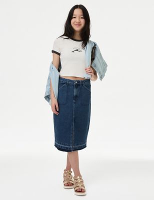 Midi Denim Skirt (6-16 Yrs)