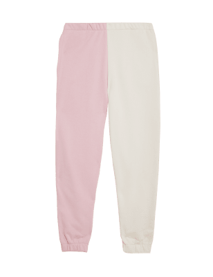 

Girls M&S Collection Cotton Rich Colour Block Joggers (6-16 Yrs) - Pink Mix, Pink Mix