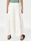 Pure Cotton Elasticated Waist Skirt (6-16 Yrs) | M&S MV