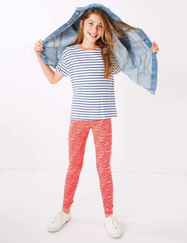 Cotton Zebra Print Leggings (6-16 Yrs)