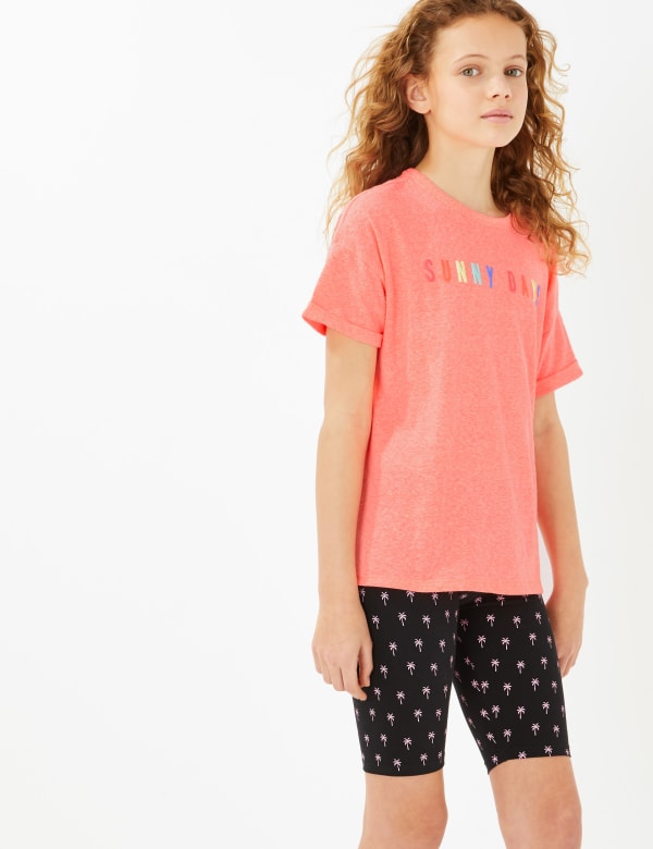 Cotton Palm Print Shorts (6-16 Yrs)