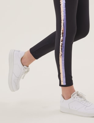 Side sequin shop stripe leggings