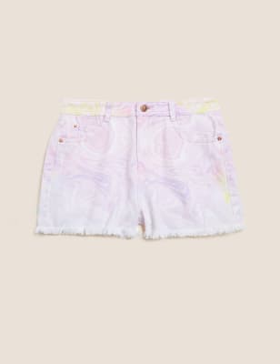 Denim Marble Print Shorts (6-16 Yrs)