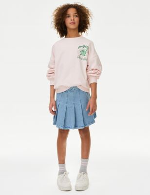 Denim Pleated Skirt (6-16 Yrs) | M&S Collection | M&S