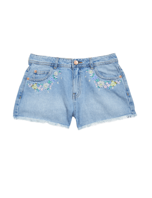 

M&S Collection Bestickte Denim-Shorts (6-16 J.), Denim