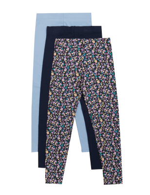 

Girls M&S Collection 3pk Cotton Rich Leggings (6-16 Yrs) - Multi, Multi