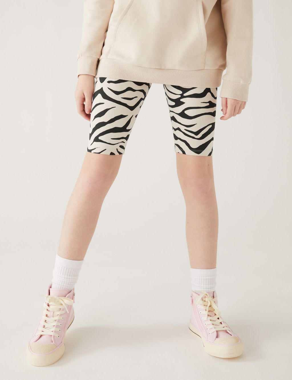 Cotton Rich Zebra Print Cycling Shorts (6-16 Yrs) image 4