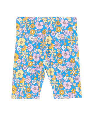 

Girls M&S Collection Cotton Rich Floral Cycling Shorts (6-16 Yrs) - Blue Mix, Blue Mix