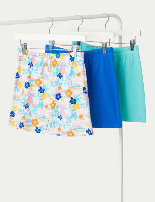 

Girls M&S Collection 3pk Pure Cotton Elasticated Shorts - Multi, Multi