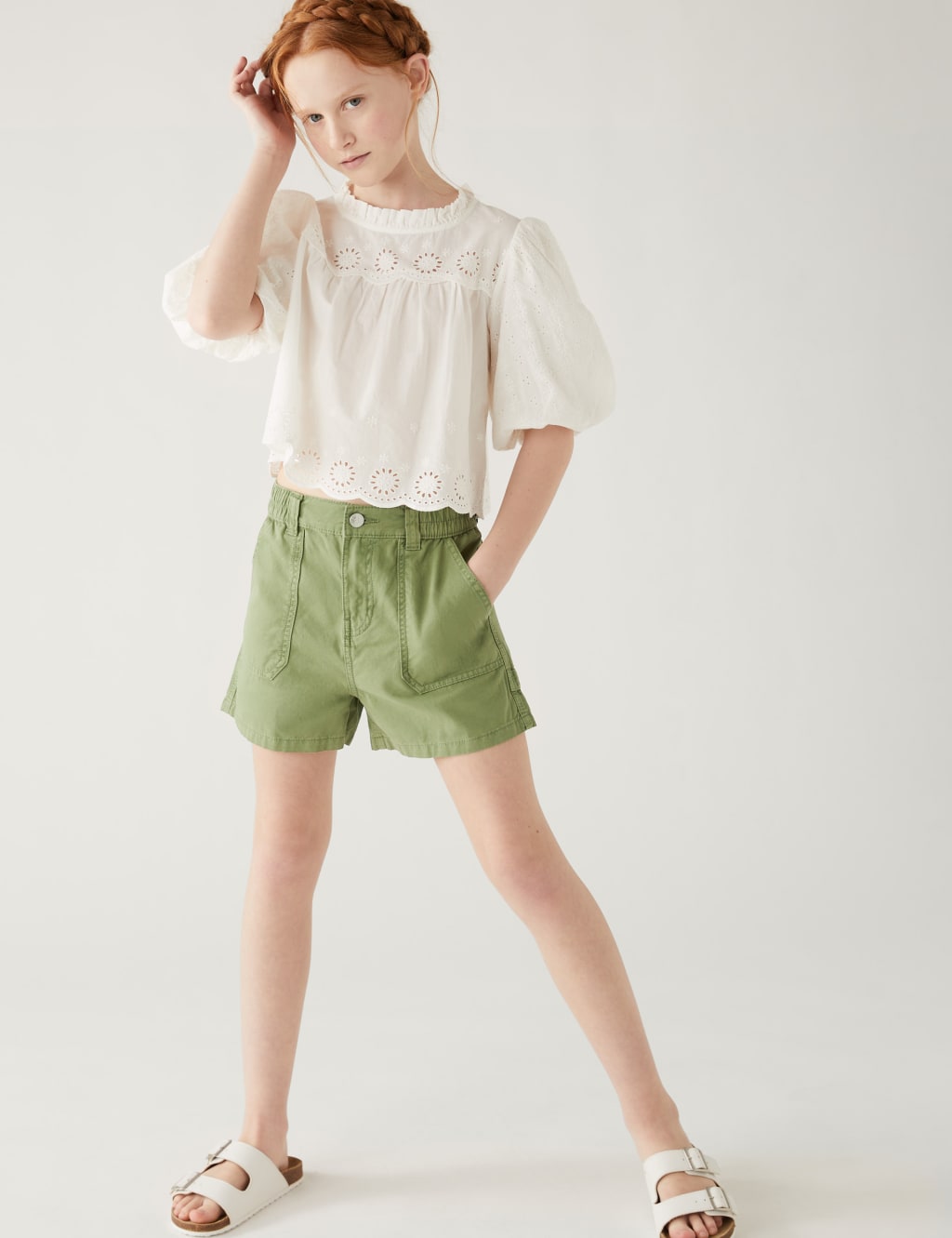 Pure Cotton Cargo Shorts (6-16 Yrs) image 1