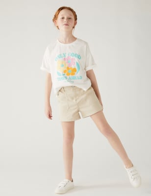 

Girls M&S Collection Pure Cotton Cargo Shorts (6-16 Yrs) - Stone, Stone