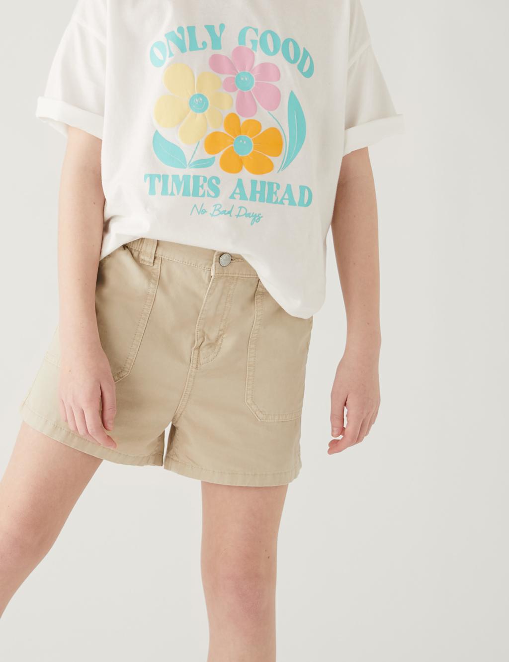 Pure Cotton Cargo Shorts (6-16 Yrs) image 2