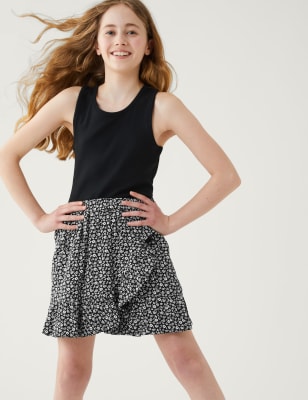 

Girls M&S Collection Floral Skort (6-16 Yrs) - Black Mix, Black Mix