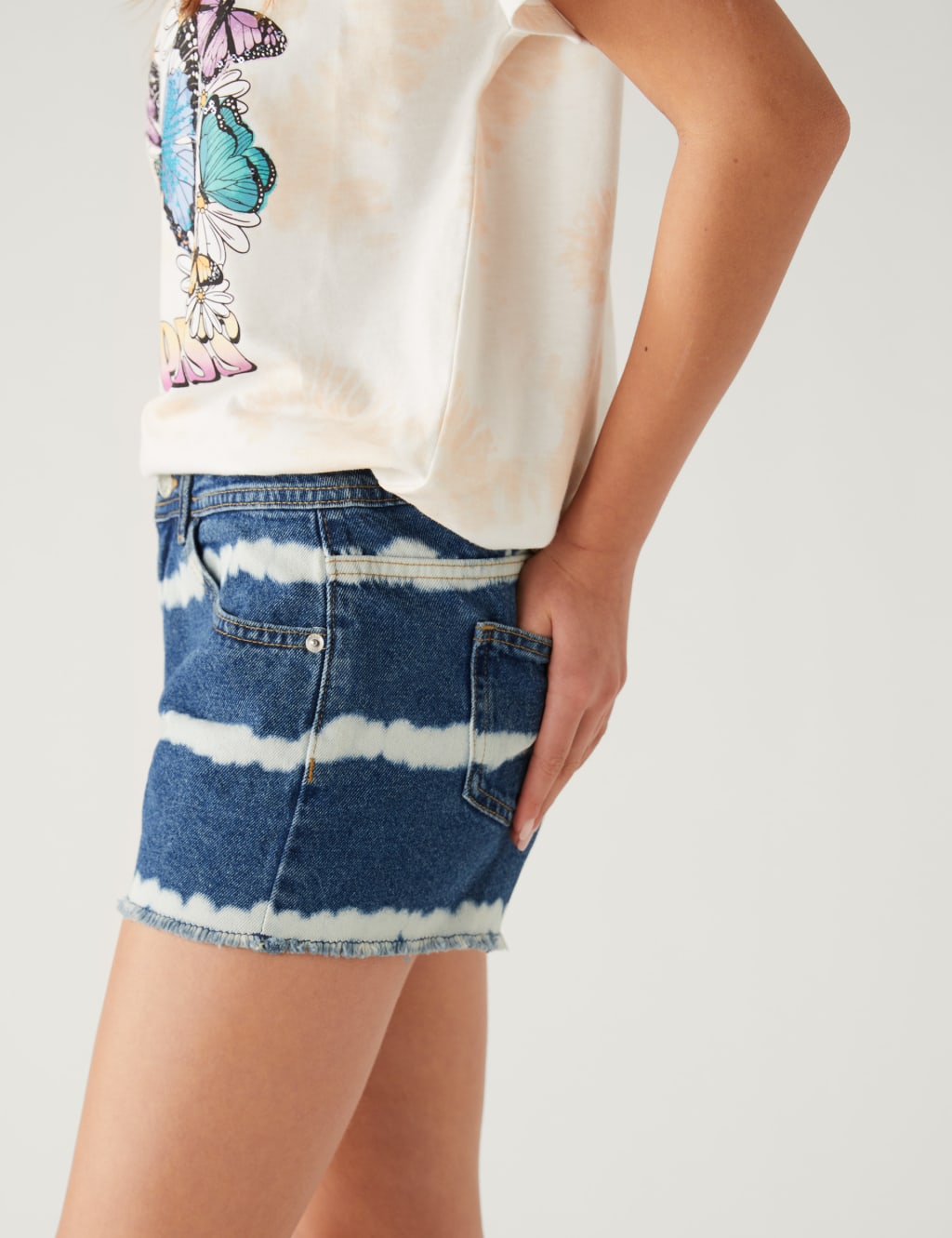 Denim Tie Dye Shorts image 2