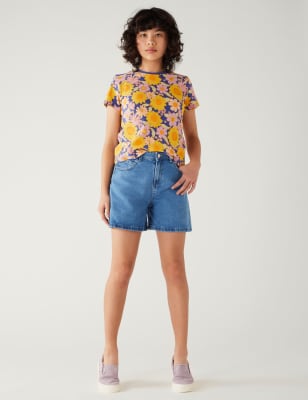 

Girls M&S Collection Mom Denim Shorts (6-16 Yrs), Denim