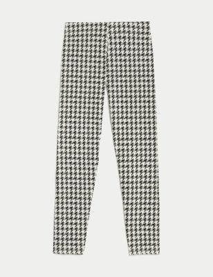 

M&S Collection Leggings mit hohem Baumwollanteil und Hahnentrittmuster (6-16 Jahre) - Ivory Mix, Ivory Mix
