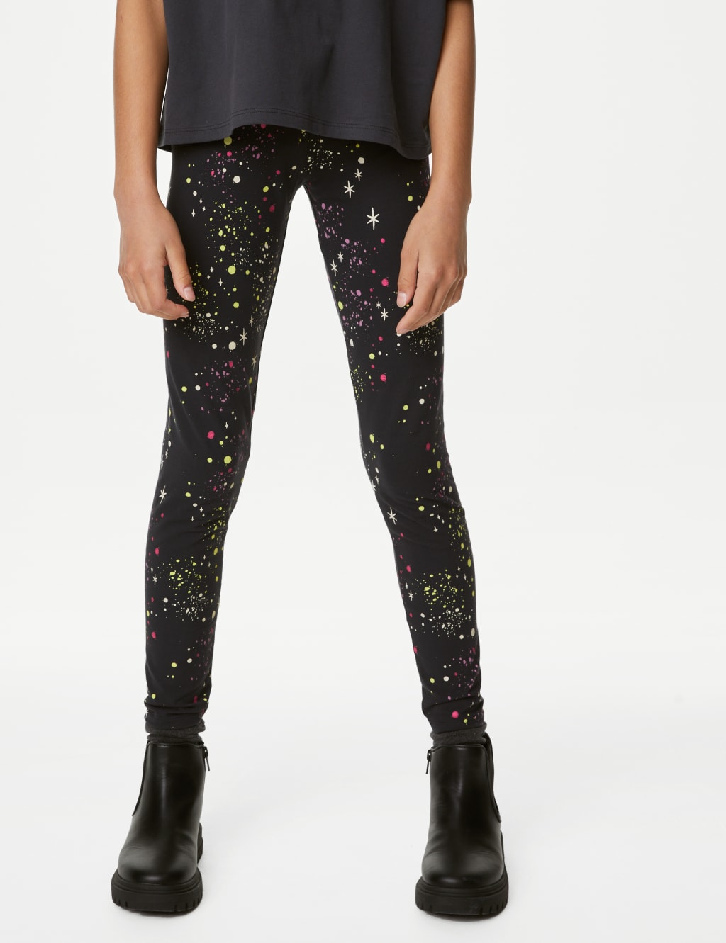 Cotton Rich Paint Splat Stars Leggings (6-16 Yrs) image 3