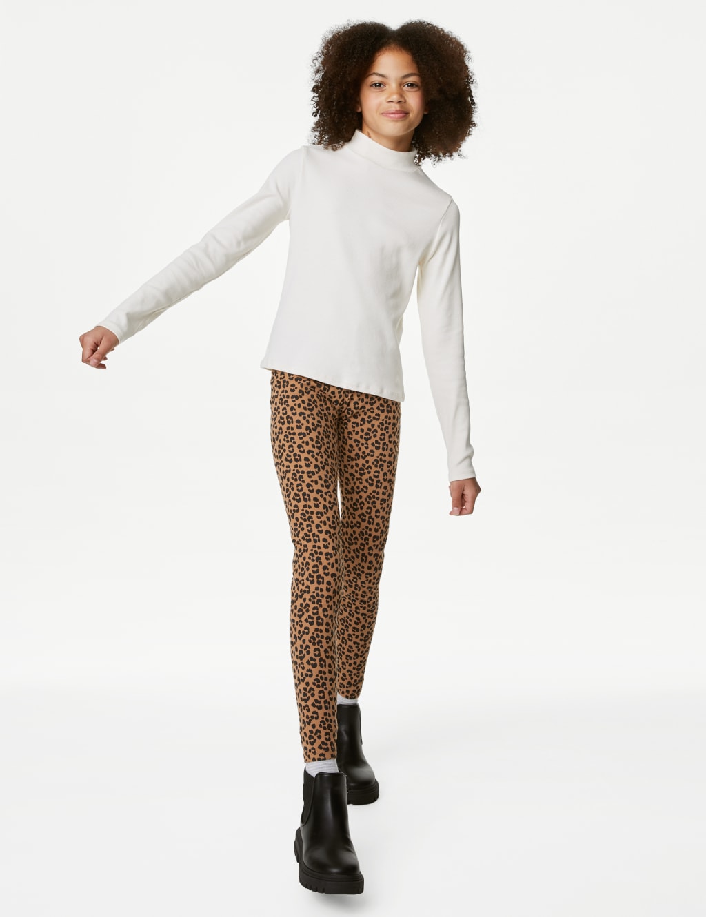 Cotton Rich Animal Print Leggings (6-16 Yrs) image 1
