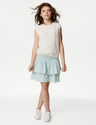Pure Cotton Shirred Skirt (6-16 Yrs)