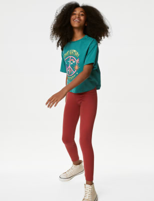 Cotton Rich Ribbed Leggings (6-16 Yrs)