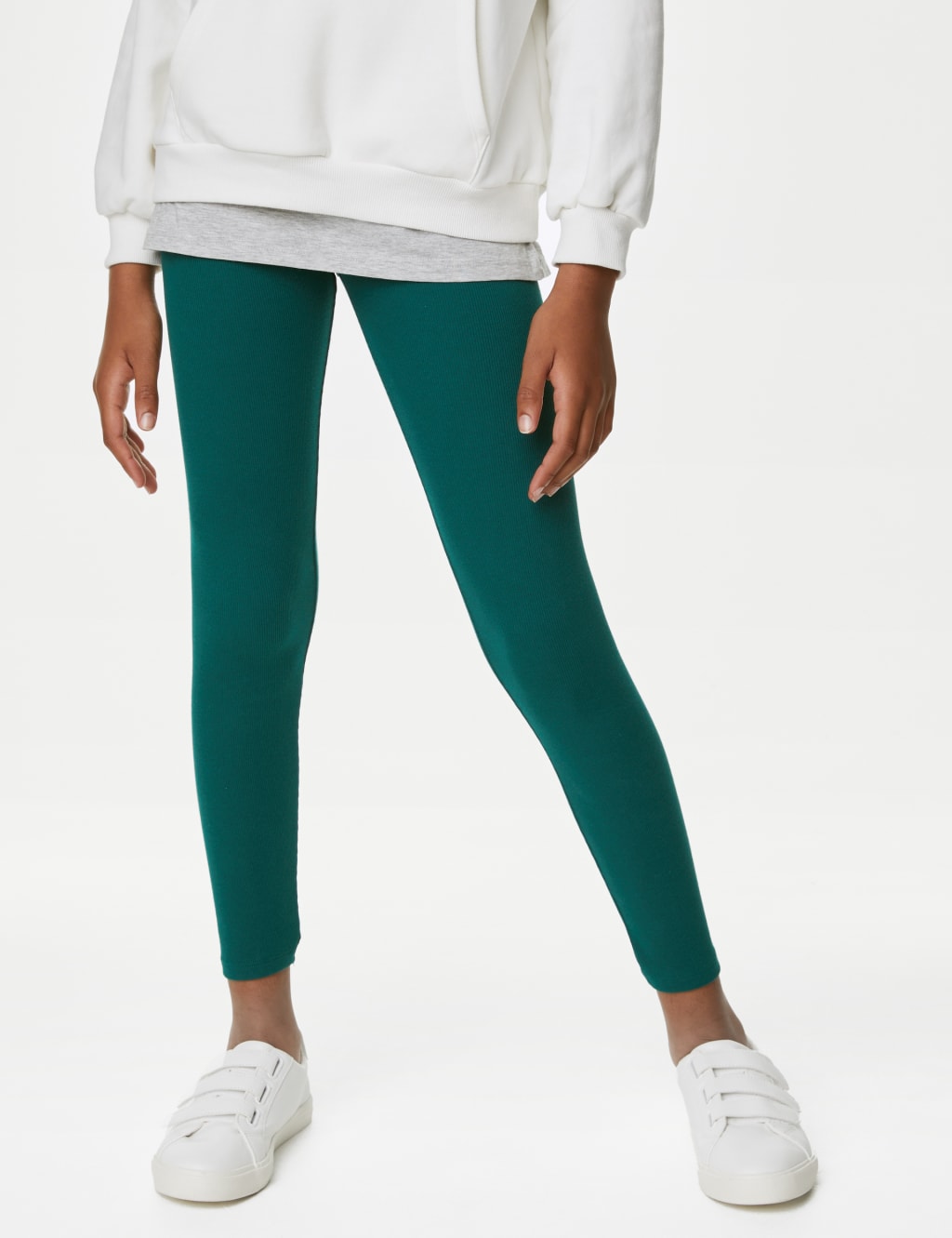 Cotton Rich Ribbed Leggings (6-16 Yrs) image 3