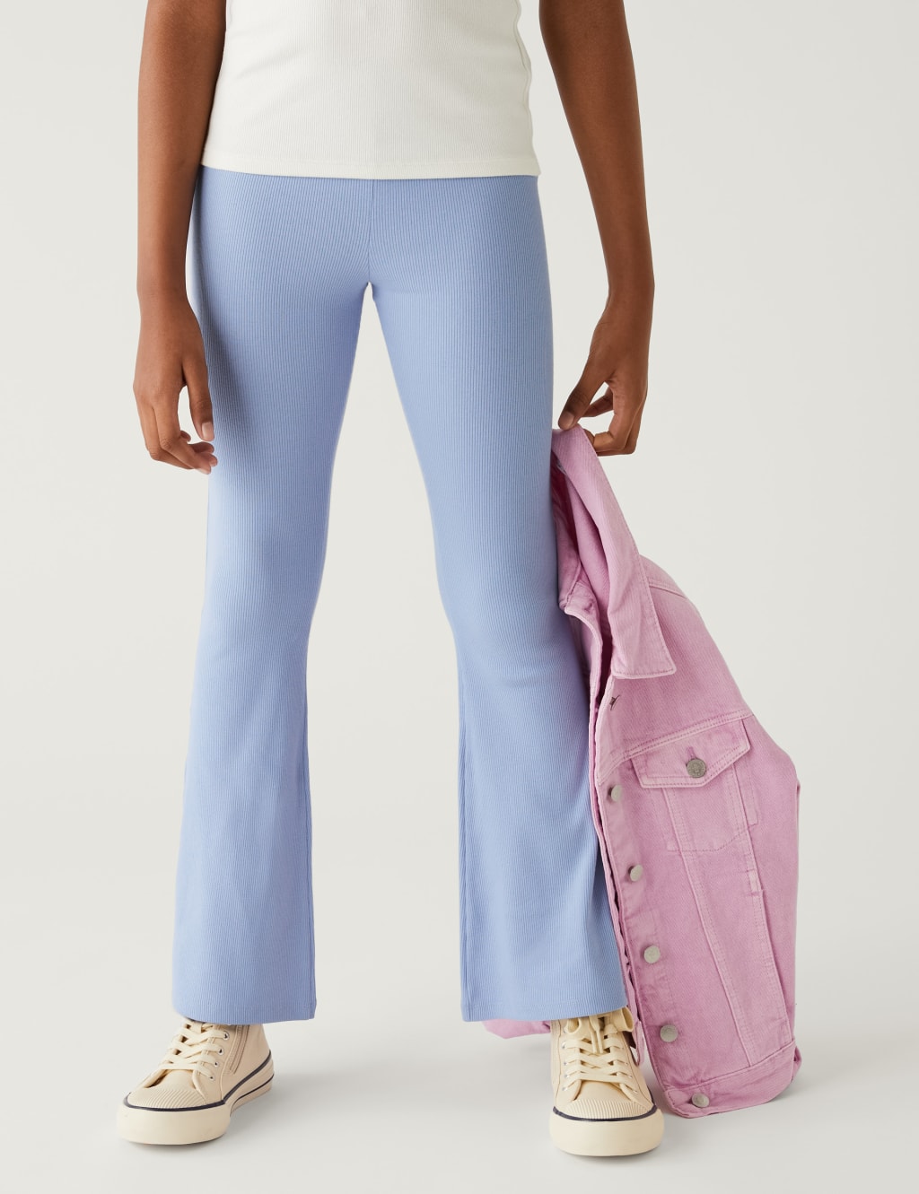 Cotton Rich Flared Ribbed Leggings (6-16 Yrs) image 3