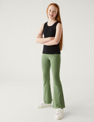 Cotton Rich Flared Ribbed Leggings (6-16 Yrs)