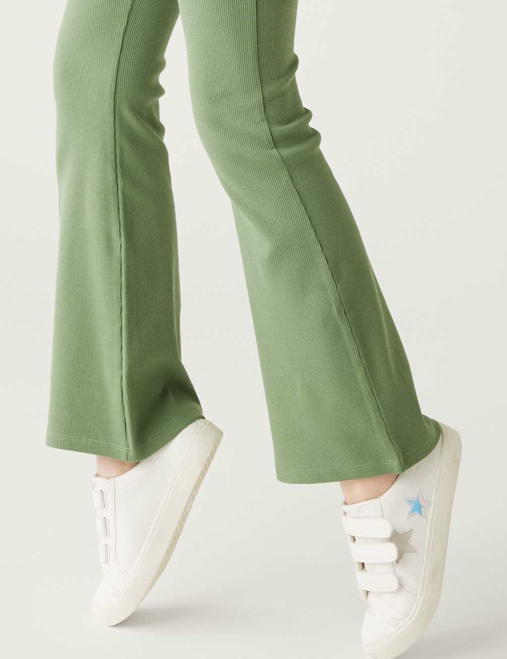 Cotton Rich Flared Ribbed Leggings (6-16 Yrs) image 2