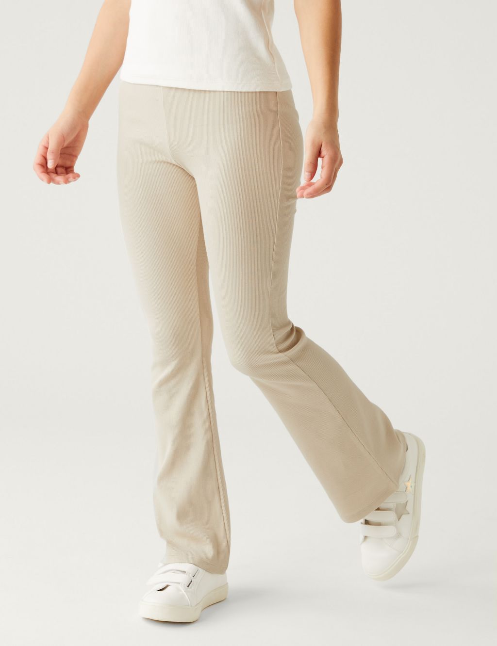 Cotton Rich Flared Ribbed Leggings (6-16 Yrs) image 3
