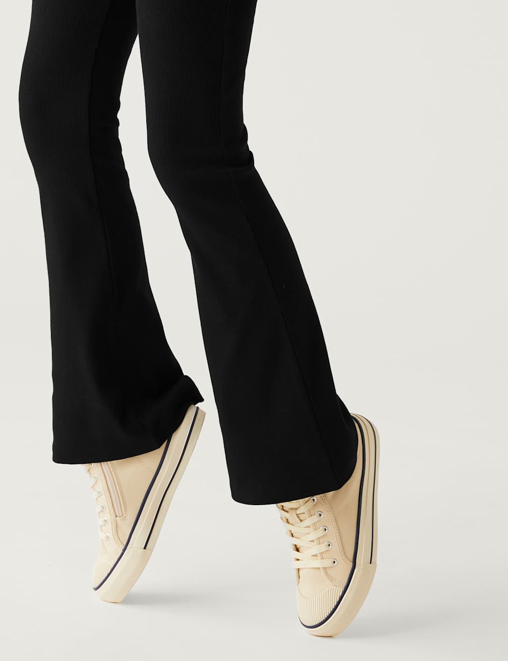 Cotton Rich Flared Ribbed Leggings (6-16 Yrs) image 3