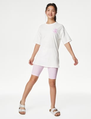 

M&S Collection Conjunto de 2 piezas de algodón de parte de arriba y parte de abajo con diseño de delfines (6-16 años) - Ivory, Ivory