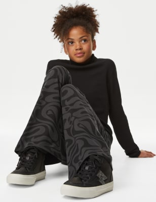 2pk Cotton Rich Flared Leggings (6-16 Yrs)